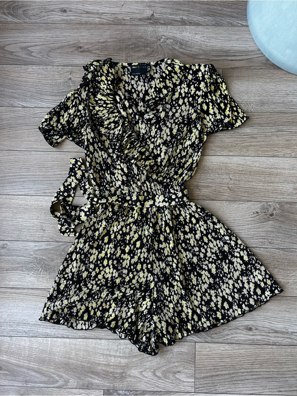 ASOS Black Romper with Yellow Floral Print